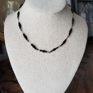 15" Black beaded necklace